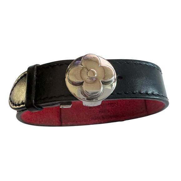 Louis Vuitton Black Leather Monogram Wish Bracelet - Picture 2 of 16